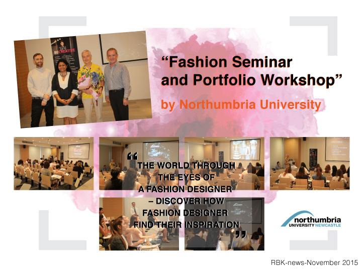 FASHION SEMINAR & PORTFOLIO WORKSHOP